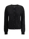 Fabiana Filippi Sparkling Sequin Cardigan For Special Occasions In Black