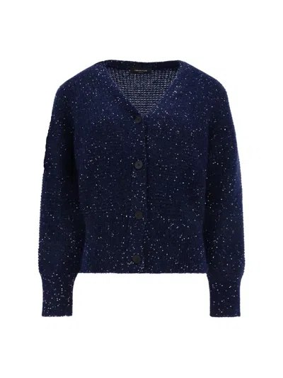 Fabiana Filippi Sequined Embroidered Cardigan In Blue