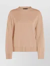 Fabiana Filippi Knitwear Crewneck Long Sleeves Ribbed Hem In Nude