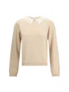 Fabiana Filippi Lace-collar Sweater In Neutral