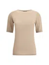 Fabiana Filippi Lightweight Short Sleeve Round Neck Top In Brown