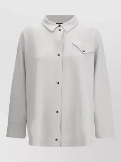 Fabiana Filippi Knitwear Shirt Long Sleeves Collared Neck Pocket In Neutral