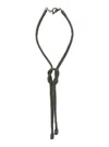 Fabiana Filippi Metallic Necklace With Knot Detail In Fabric And Brass Woman In Metallic
