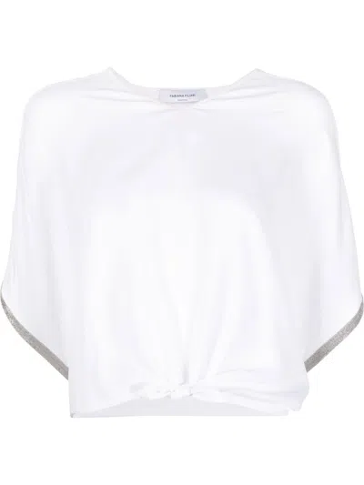 Fabiana Filippi Knot-detail Short-sleeved T-shirt In White