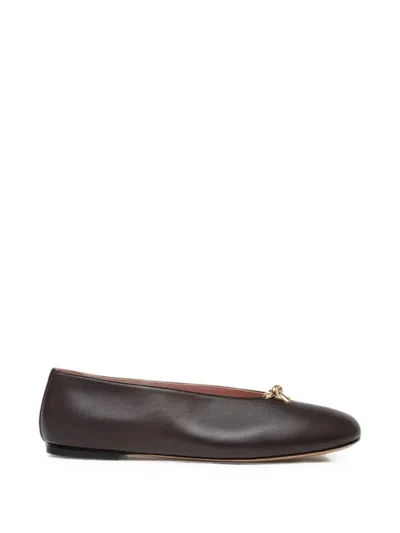 Fabiana Filippi Knot-detail Ballet Flats In Brown