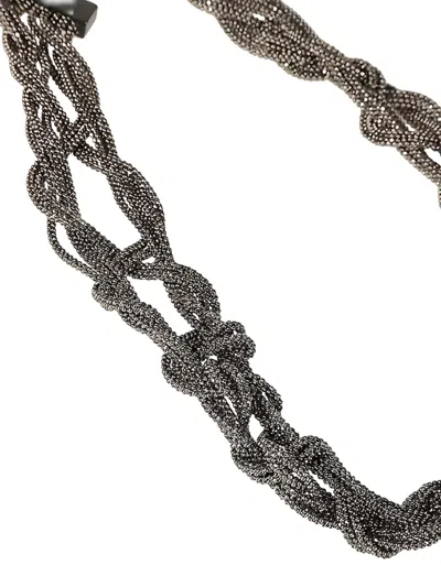 Fabiana Filippi Knotted Chain Necklace In Metallic
