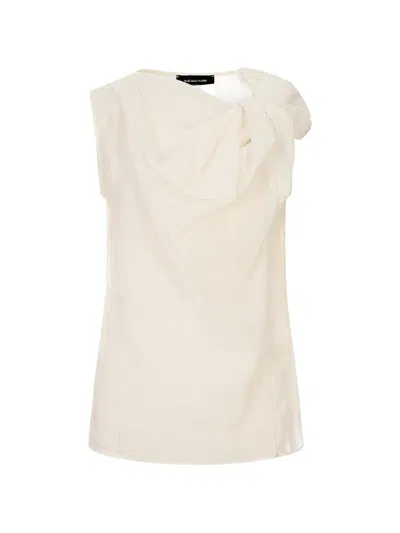 Fabiana Filippi Knotted-detail Sleeveless Blouse In Neutral