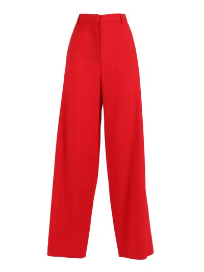 Fabiana Filippi Lacca Ankle Length Wide Straight-leg Pants In Red
