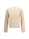 Fabiana Filippi Lace-collar Sweater In Neutral