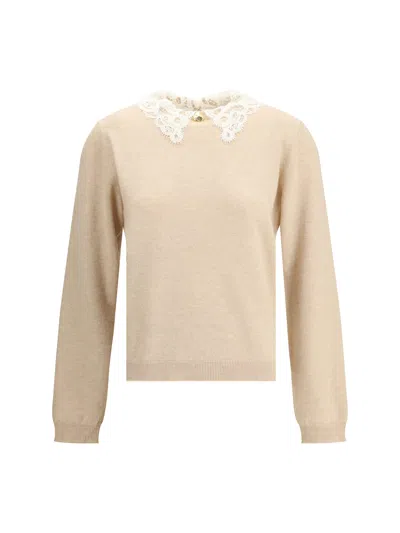 FABIANA FILIPPI LACE COLLAR SWEATER