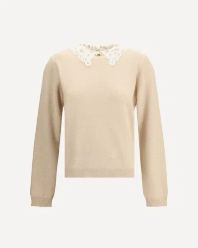 Fabiana Filippi Long Sleeve Sweater In Neutral