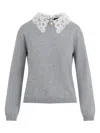 Fabiana Filippi Virgin Wool Lace Collar Pullover