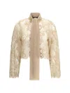 Fabiana Filippi Lace Cropped Shirt In Neutral