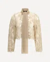 Fabiana Filippi Lace Cropped Shirt In Sand