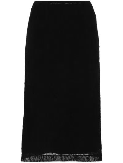 Fabiana Filippi Lace Midi Skirt In Black
