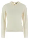 Fabiana Filippi Lace Neck Sweater Sweaters And Cardigans White In White
