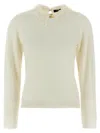 Fabiana Filippi Lace Neck Sweater Sweaters And Cardigans White In White
