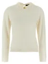 Fabiana Filippi Lace Neck Sweater Sweaters And Cardigans White In White