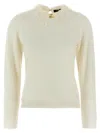 Fabiana Filippi Knitwear Sweater Lace Collar In Burgundy