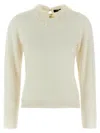 Fabiana Filippi Lace Neck Sweater Sweaters And Cardigans White In White