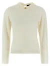 Fabiana Filippi Knitwear Sweater Lace Collar In White