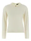 Fabiana Filippi Knitwear Sweater Lace Collar In White