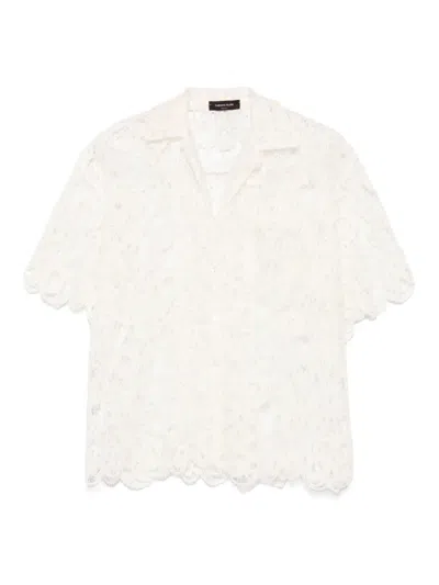 Fabiana Filippi Lace Scalloped-hem Shirt In White