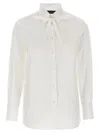 Fabiana Filippi Cotton Poplin Shirt With Knotted Lace Collar