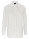 Fabiana Filippi Cotton Poplin Shirt With Knotted Lace Collar