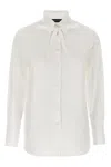 Fabiana Filippi Cotton Poplin Shirt With Knotted Lace Collar