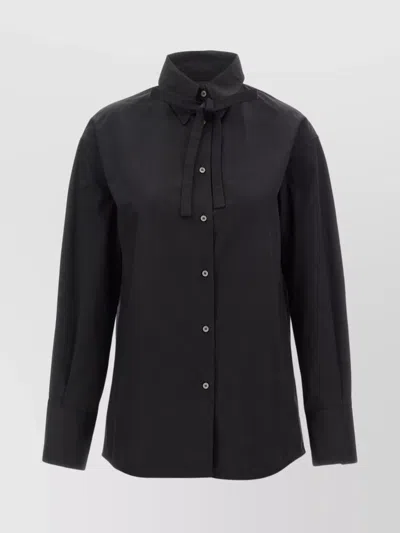 Fabiana Filippi Lace Shirt Tie Detail In Black