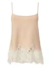 Fabiana Filippi Lace-trimmed Knitted Tank Top In Neutral