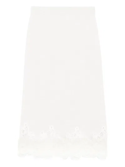 Fabiana Filippi Lace-trimmed Midi Skirt In White