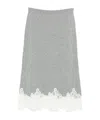 Fabiana Filippi Lace-trimmed Pencil Skirt In Gray