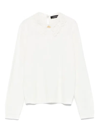 Fabiana Filippi Lace-trimmed Sweater In White