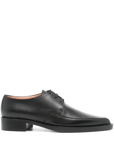Fabiana Filippi Lace-up Leather Loafers In Black