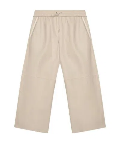 Fabiana Filippi Lace Up Loose Casual Pants In Gray