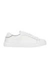 Fabiana Filippi Lace-up Leather Sneakers With Shiny Accents In White