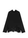 LACE-PANELLED BOW-DETAIL BLOUSE