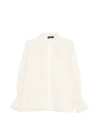 Fabiana Filippi Lace-trim Ruffled-sleeve Shirt In Neutral