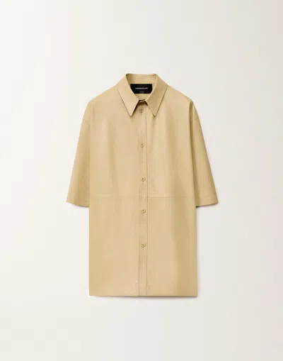 Fabiana Filippi Lightweight Nappa Leather Shirt In Gold