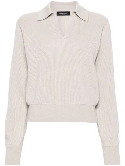 Fabiana Filippi Polo Neck Sweater In Beige