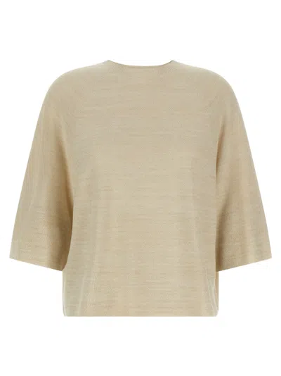 Fabiana Filippi Lamé Thread Sweater In Brown