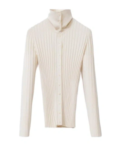 Fabiana Filippi Lapel Knitted Cardigan In White