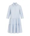Fabiana Filippi Light Blue Cotton Mini Dress In White