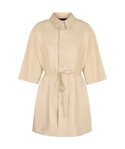 FABIANA FILIPPI FABIANA FILIPPI LEATHER SHORT SLEEVE OVERSIZED SHIRT