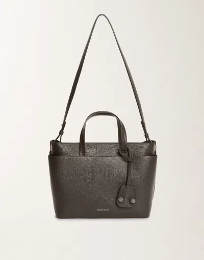 Fabiana Filippi Large Grained Leather Handbag In Black