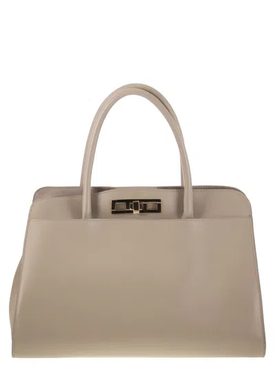 FABIANA FILIPPI LARGE HANDBAG WITH METAL ACCESSORY