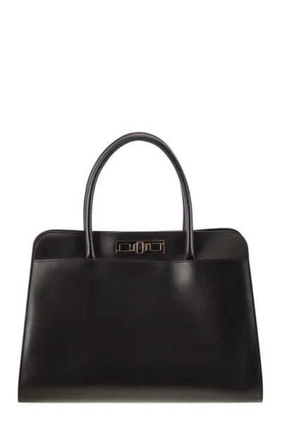 Fabiana Filippi Large Handbag With Metal Accessory In Black