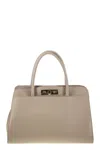 Fabiana Filippi Large Handbag With Metal Accessory In Sand